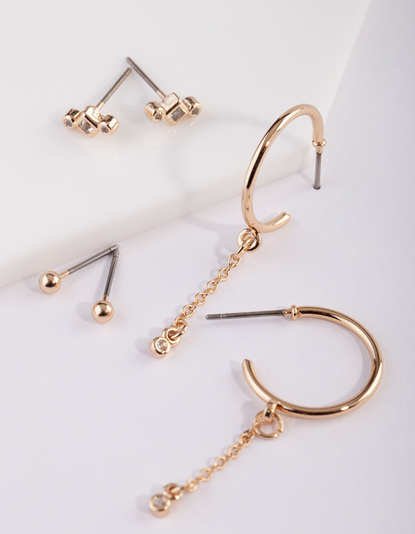 Dainty Cubic Zirconia Chain Earring