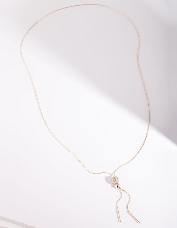 Rose Gold Fireball Snake Chain Necklace