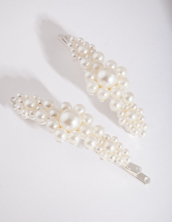 Pearl Cluster Hair Clip 2 Pack