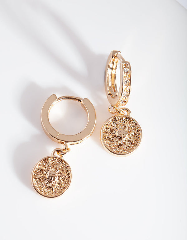 Gold Charm Huggie Earrings