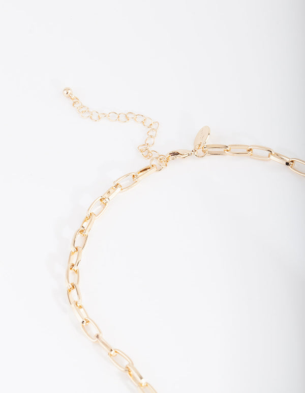 Gold Heart Chain Necklace