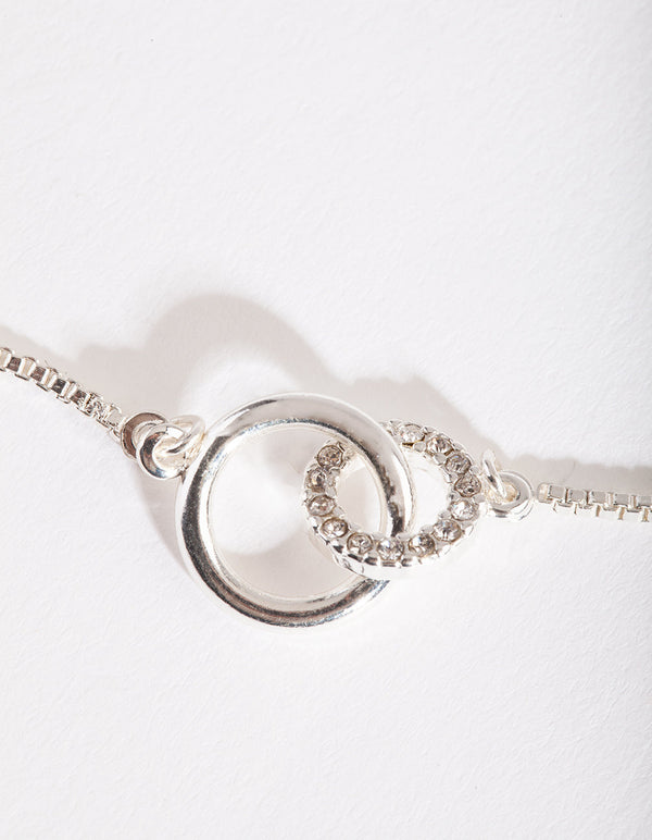 Silver Diamante Linked Bracelet