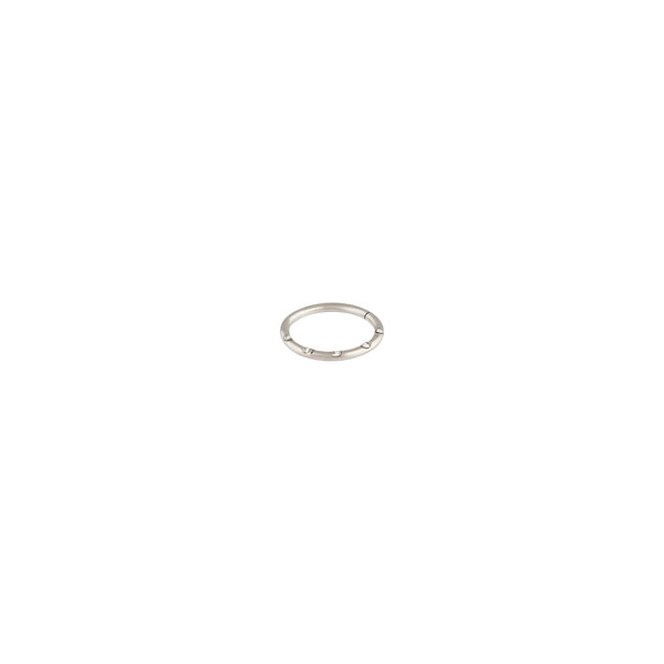Surgical Steel Silver Crystal Cartilage Ring