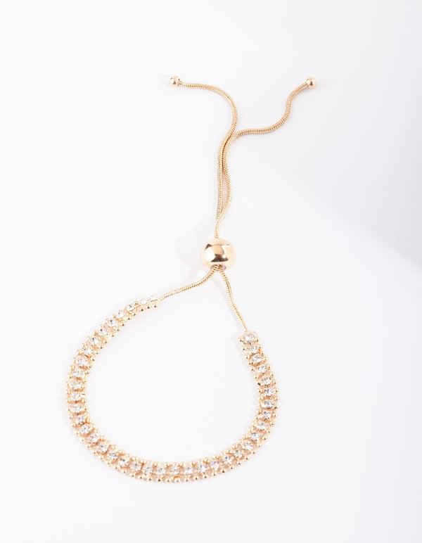 Gold Diamante Toggle Bracelet