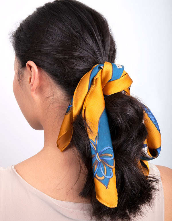 Mustard Luxe Horse Scarf