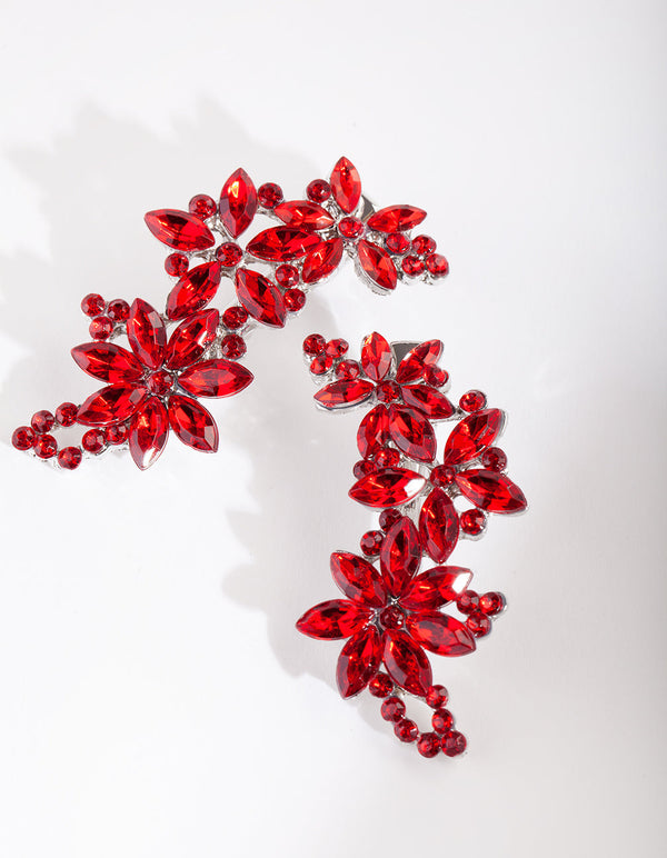 Red Gem Floral Clip 2-Pack