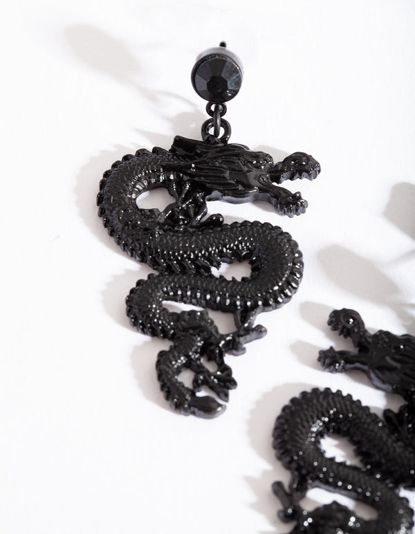 Black Mini Dragon Earrings