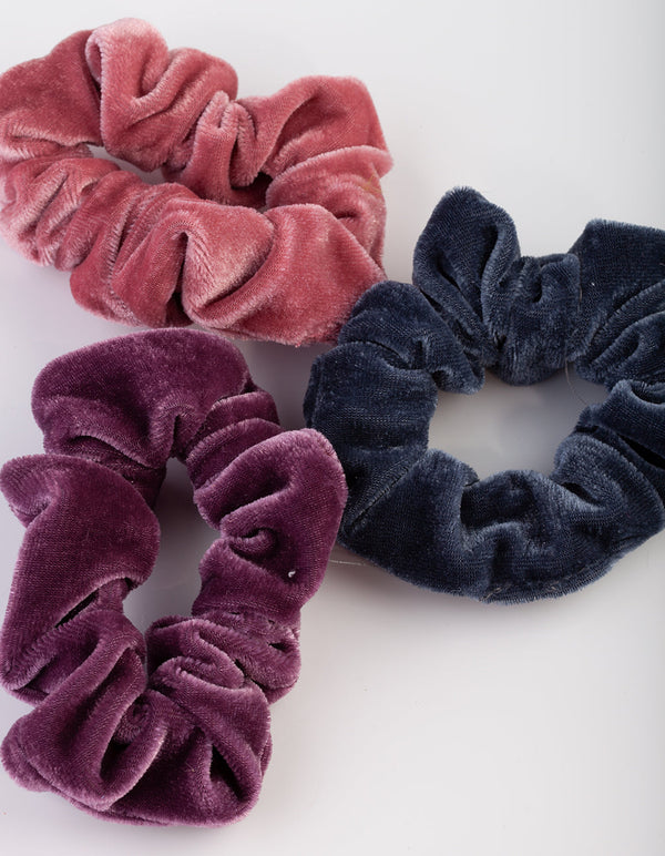 Berry Velvet Scrunchie 3 Pack