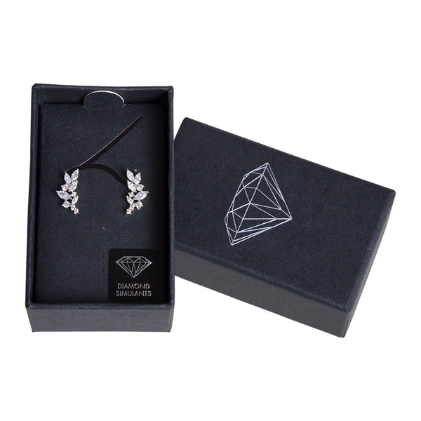 Flower Navette Crystal Stud