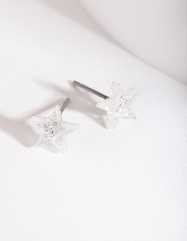 Acryl glitter ster oorbellen