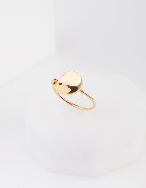 Gold Plated Sterling Silver Open Disc Ring