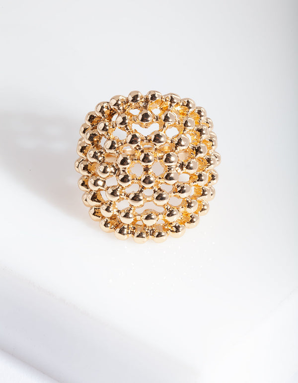 Gouden getextureerde balring