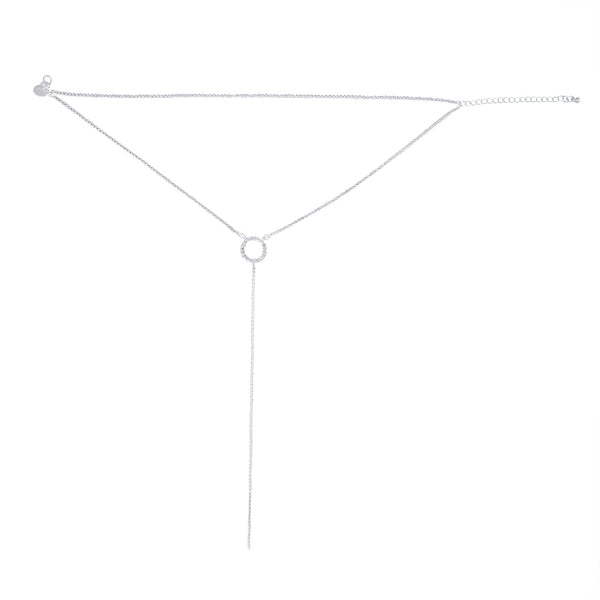 Silver Circle Cup Chain Choker Necklace
