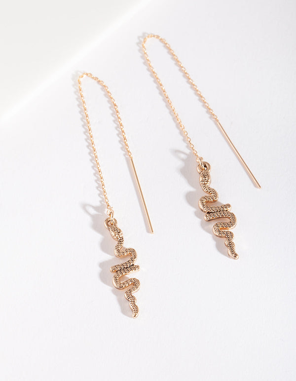 Textured Snake Thread Through Earrings