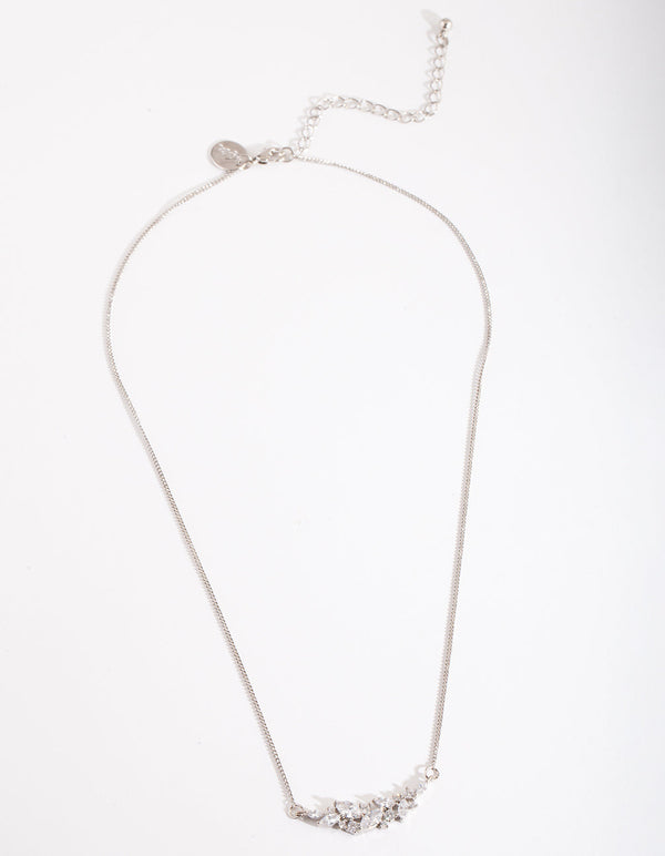 Crystal Navette Cluster Necklace