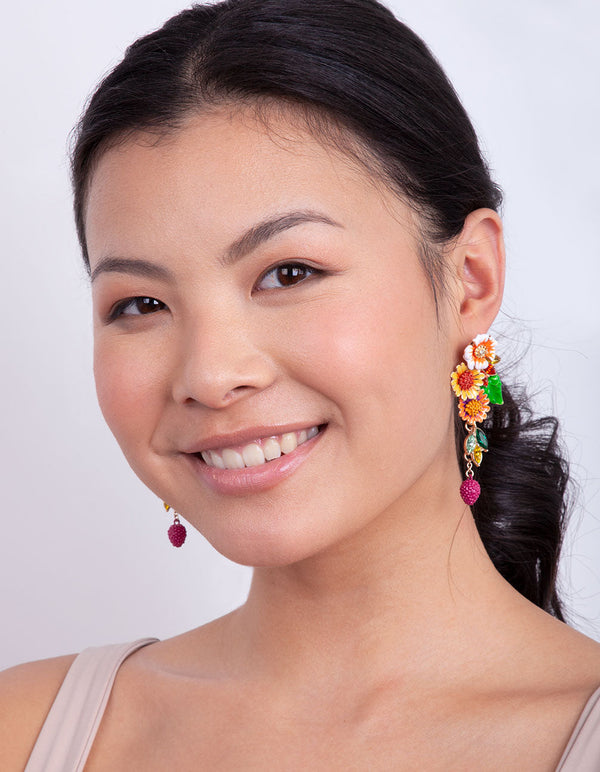 Multi Fruit Flower Earrings