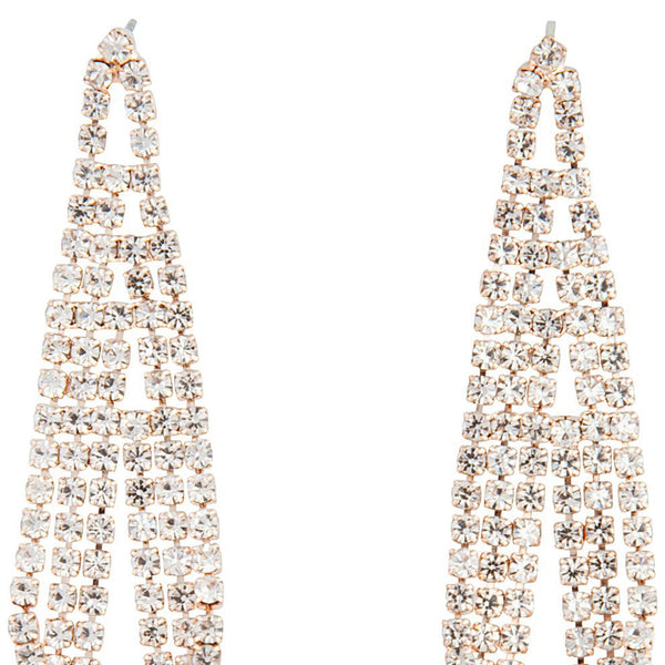 Rose Gold Gradual Loop Cup Chain Earrings
