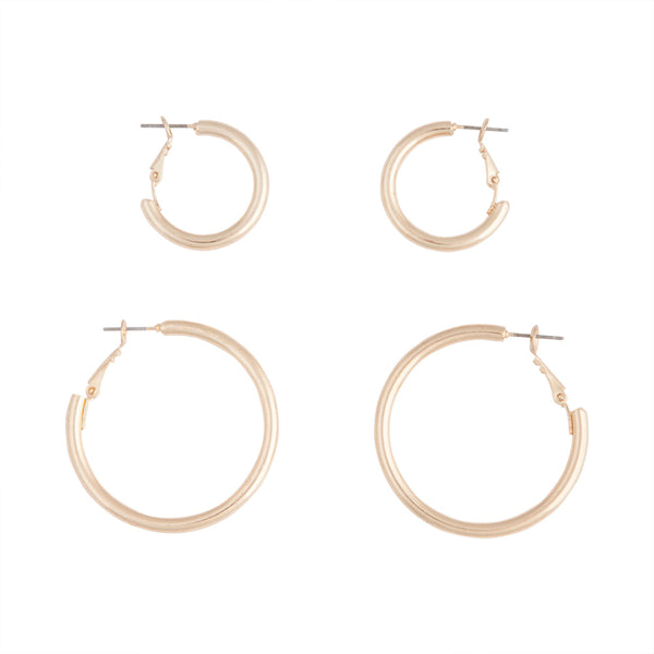Gold Chunky Hoop 2 Pack