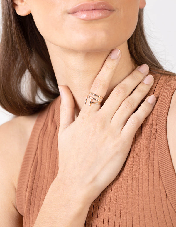 Gold Fine Band Ring Pack