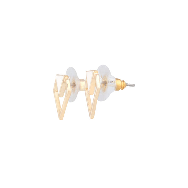White And Gold Mini Geometric Stud