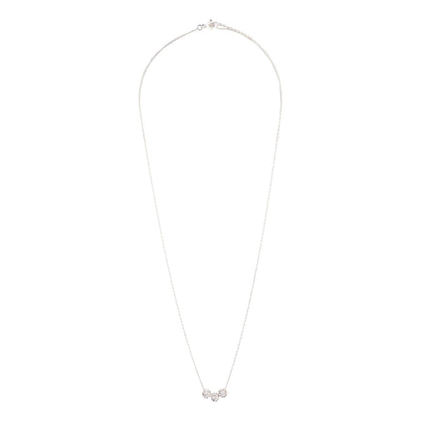 Sterling Silver Diamante Bead Trio Necklace