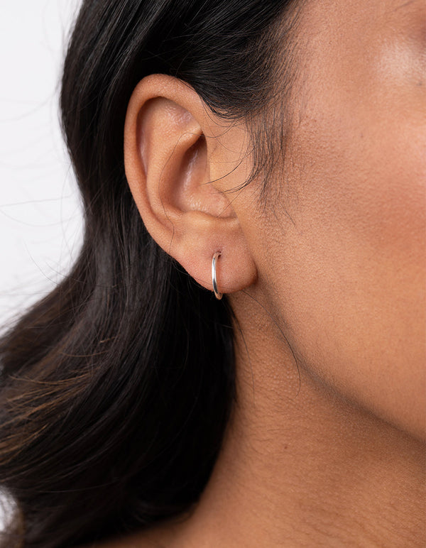 Sterling Silver 12mm Hoop Earrings