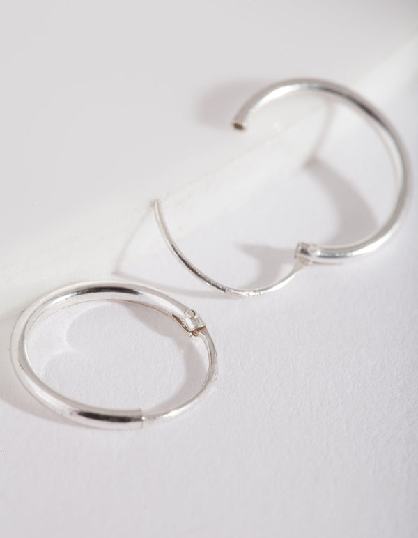 Sterling Silver 12mm Hoop Earrings