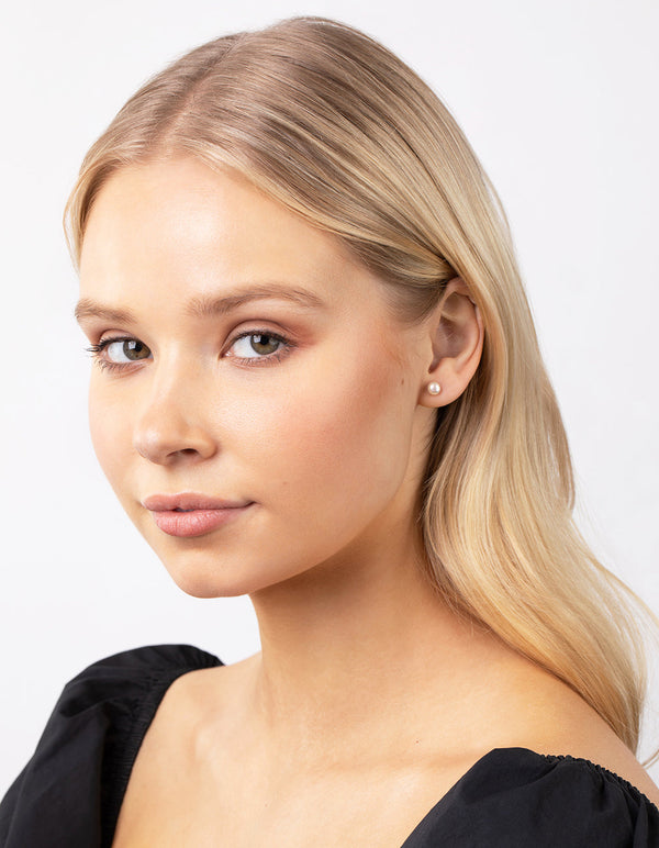 Sterling Silver 5mm Freshwater Pearl Stud Earrings