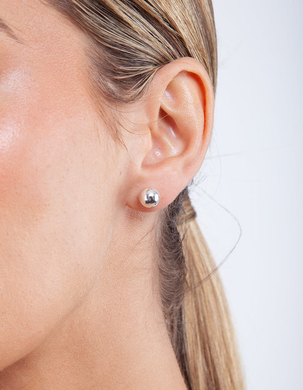 Sterling Silver Polished 8mm Ball Stud Earrings