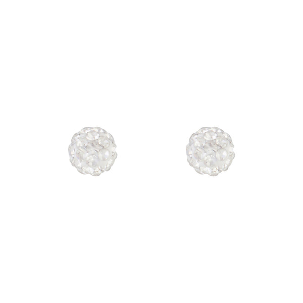 Sterling Silver Diamante Ball Stud
