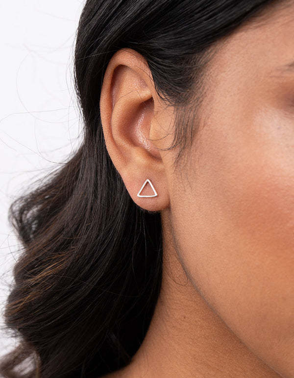 Sterling Silver Triangle Stud