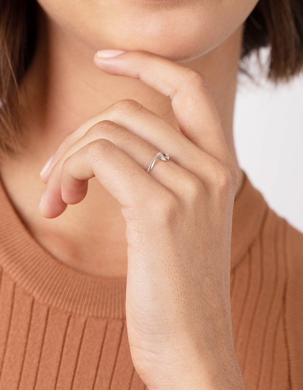 Sterling Silver Thin Wave Ring