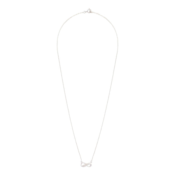 Sterling Silver Diamante Infinity Pendant Necklace