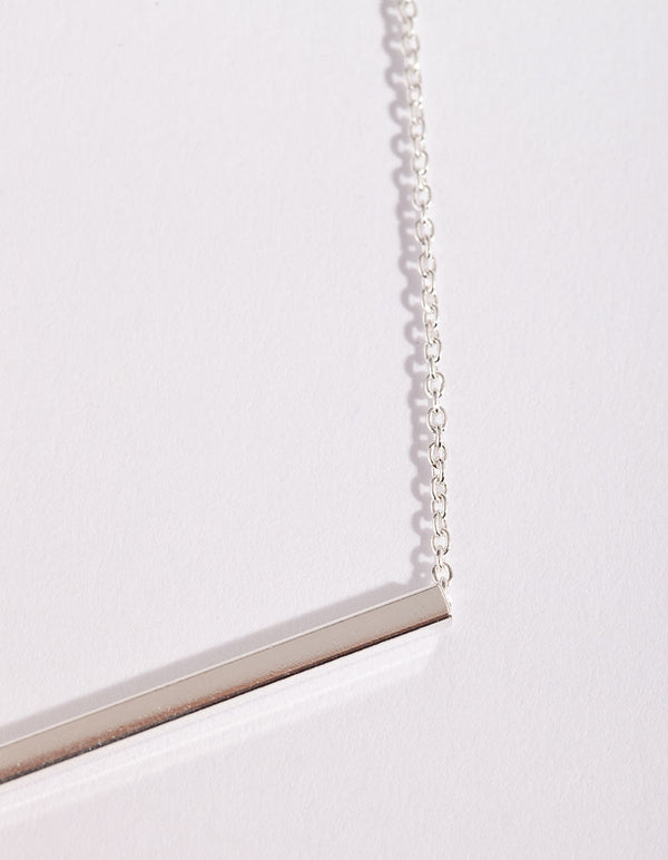 Sterling Silver Clean Bar Necklace