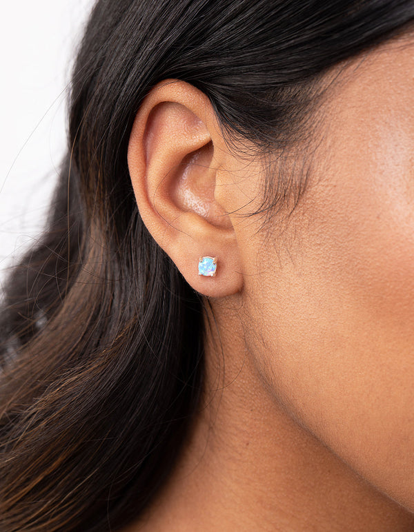 Sterling Silver Opalised Stud