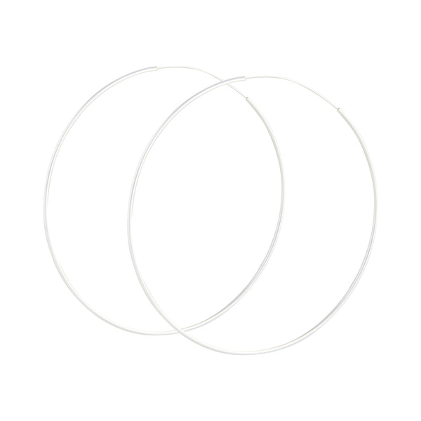 Sterling Silver 75mm Hoops