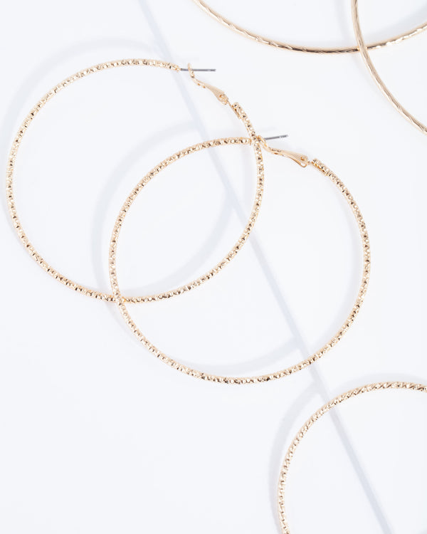 Gold Ball Knot Stud & Hoop Pack