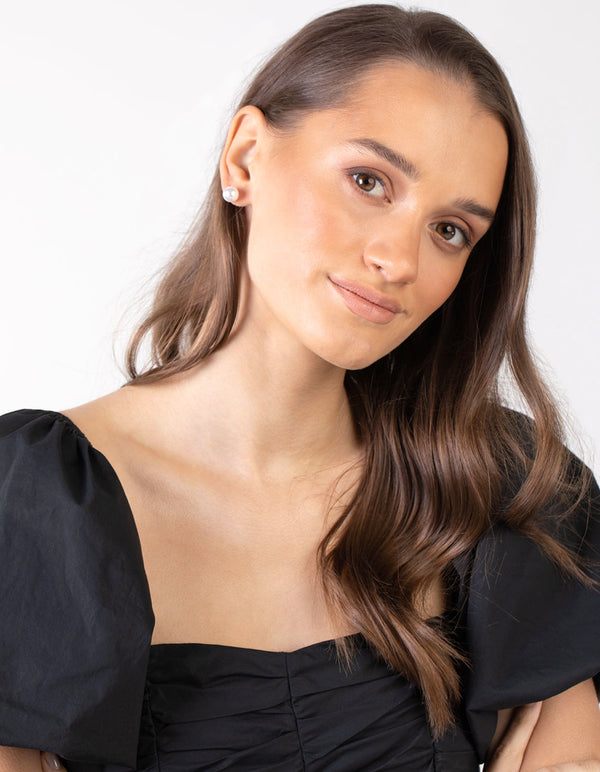 Silver Polished Ball Stud Earring 3 Pack