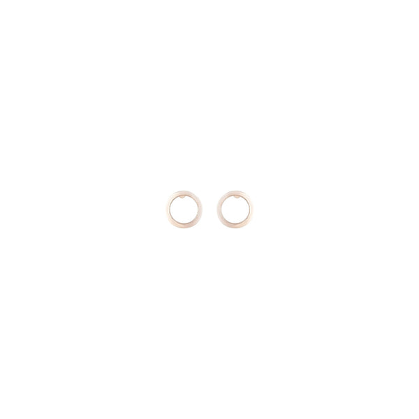 Rose Gold Smooth Open Circle Stud Earrings