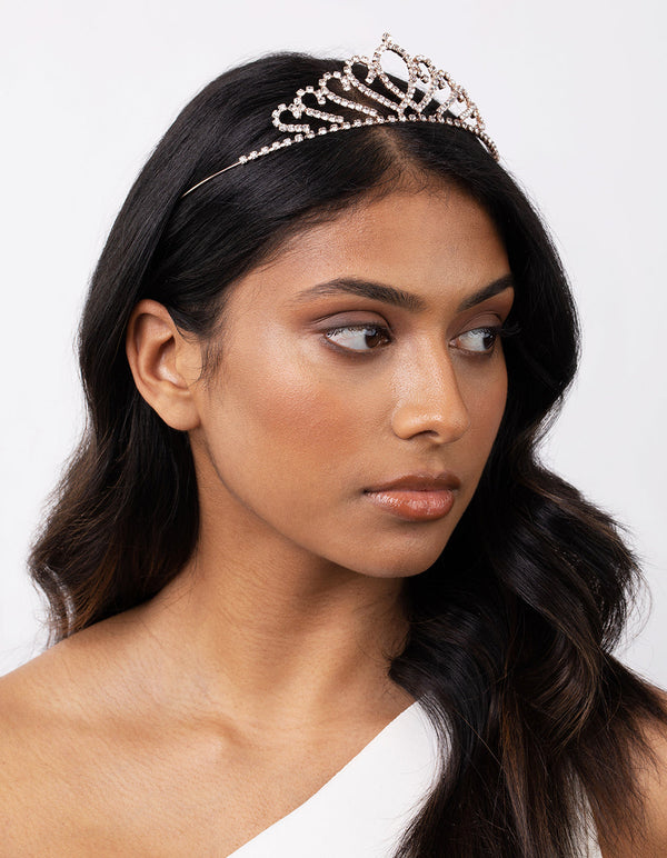 Rose Gold Diamante Tiara