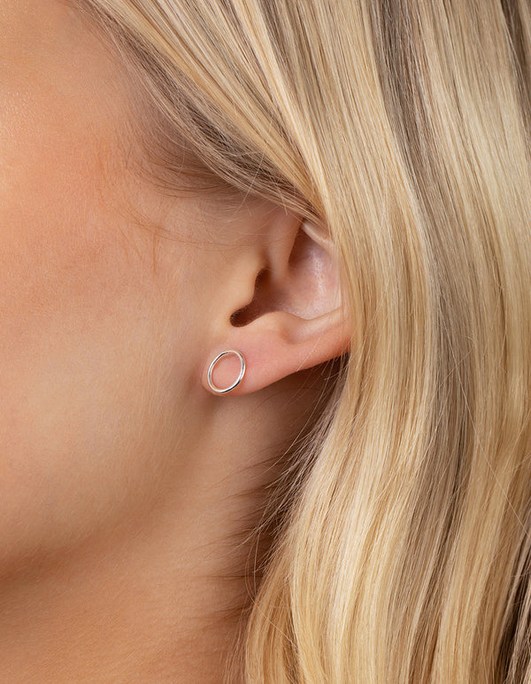 Sterling Silver Open Circle Stud