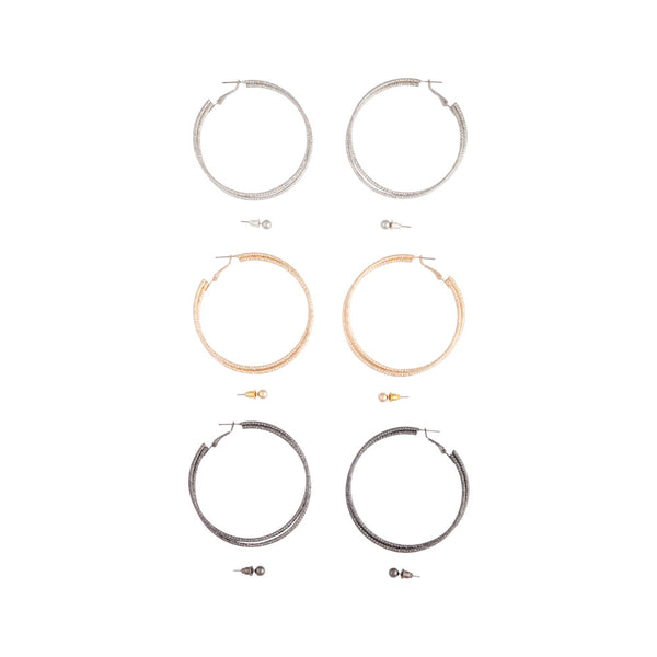 Mixed Metal Stud And Hoop Pack