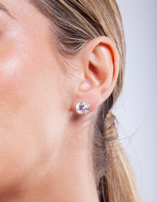 Cubic Zirconia Sterling Silver 3 Carat Earrings