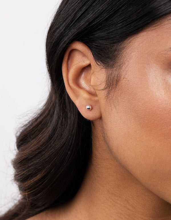 Sterling Silver Mini Ball Stud Earrings