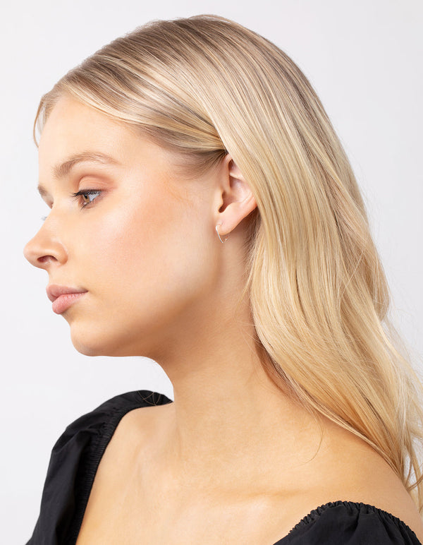 Sterling Silver Heart Hoop Earring