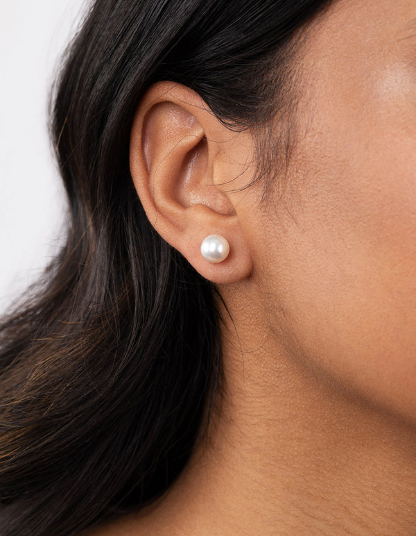 Sterling Silver Diamante And Pearl Stud Pack