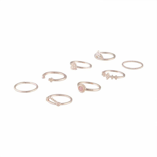 Rose Gold Fine Embellished Ring Pack