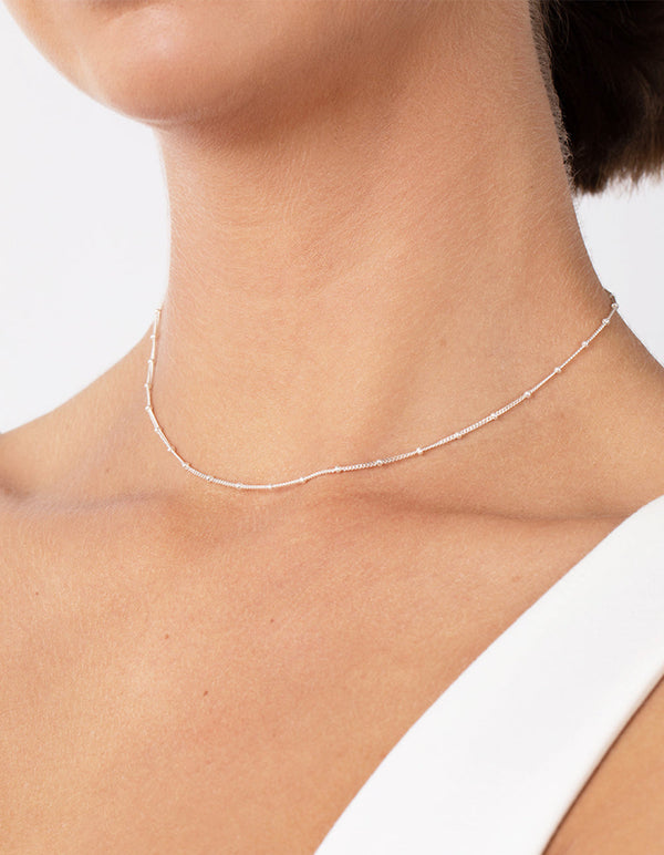 Sterling Silver Fine Ball Chain Choker