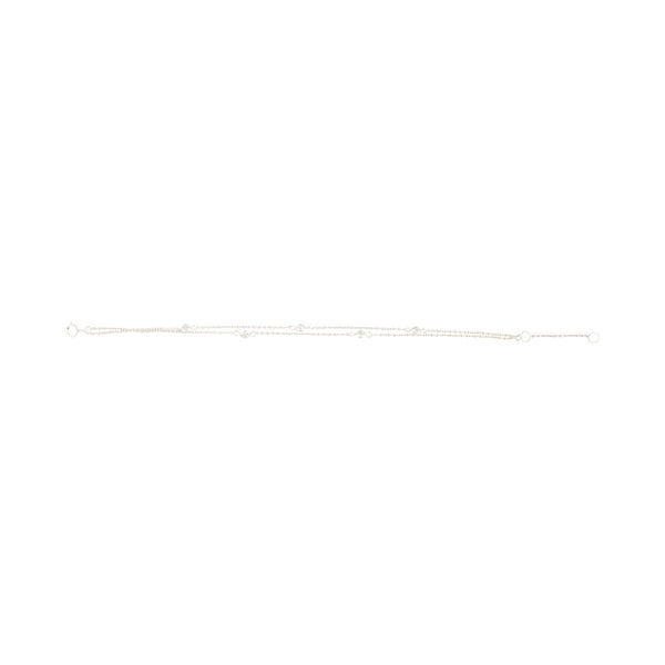 Sterling Silver Double Strand Diamante Bracelet