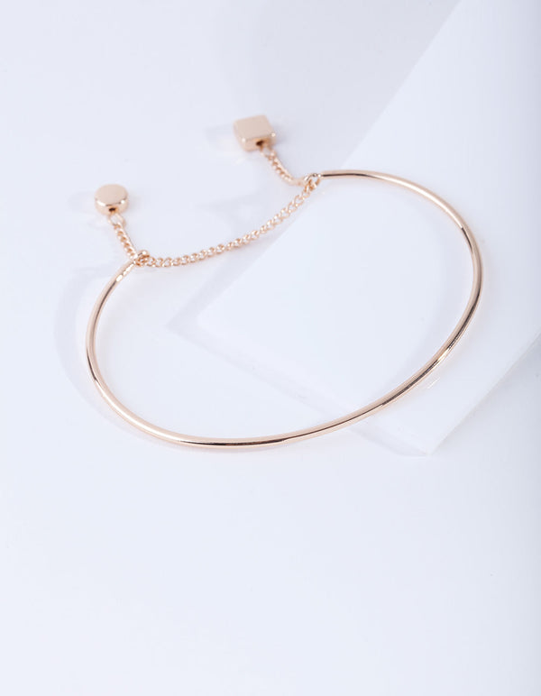 Gold Circle Charm Thread Bangle